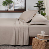 Emmie Made With Egyption Cotton Ultra Soft Beige Bed Sheet with Pillow Case