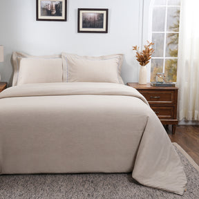 Emmie Made With Egyption Cotton Ultra Soft Beige Duvet Cover with Pillow Case