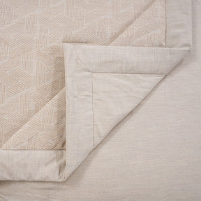 8Pc Inner City 100% Cotton Yarn Dyed Melange Light Beige Quilt Set