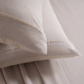 Pin Stripe Made With Egyption Cotton Ultra Soft Beige Bed Sheet with Pillow Case