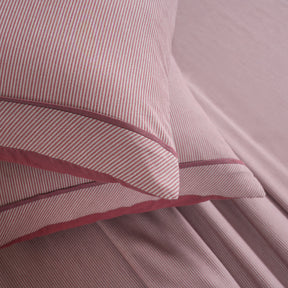 Pin Stripe Made With Egyption Cotton Ultra Soft Red Bed Sheet with Pillow Case