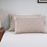 Pin Stripe Made With Egyption Cotton Ultra Soft Beige Pillow Sham Set