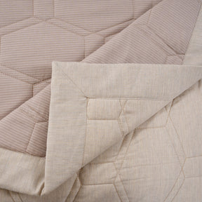 Pin Stripe 100% Natural Cotton Filling Light Weight Winter Quilt / Quilted Bed Cover Beige