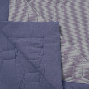 Pin Stripe 100% Natural Cotton Filling Light Weight Winter Quilt / Quilted Bed Cover Blue