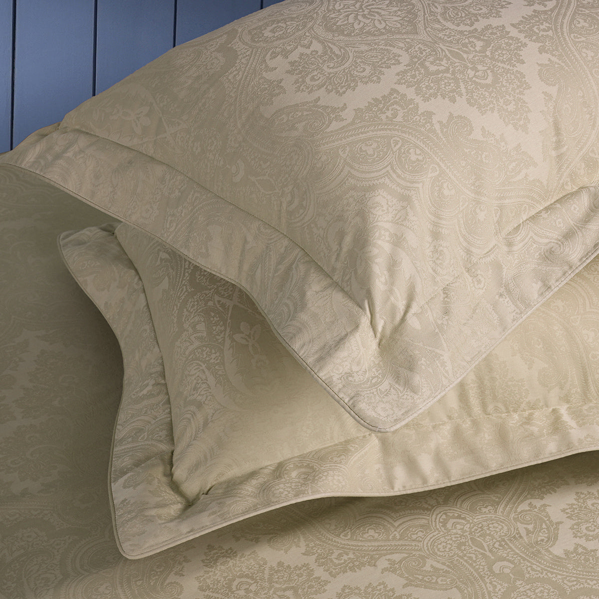 Evander Self Jacquard Beige Bed Sheet with Pillow Case