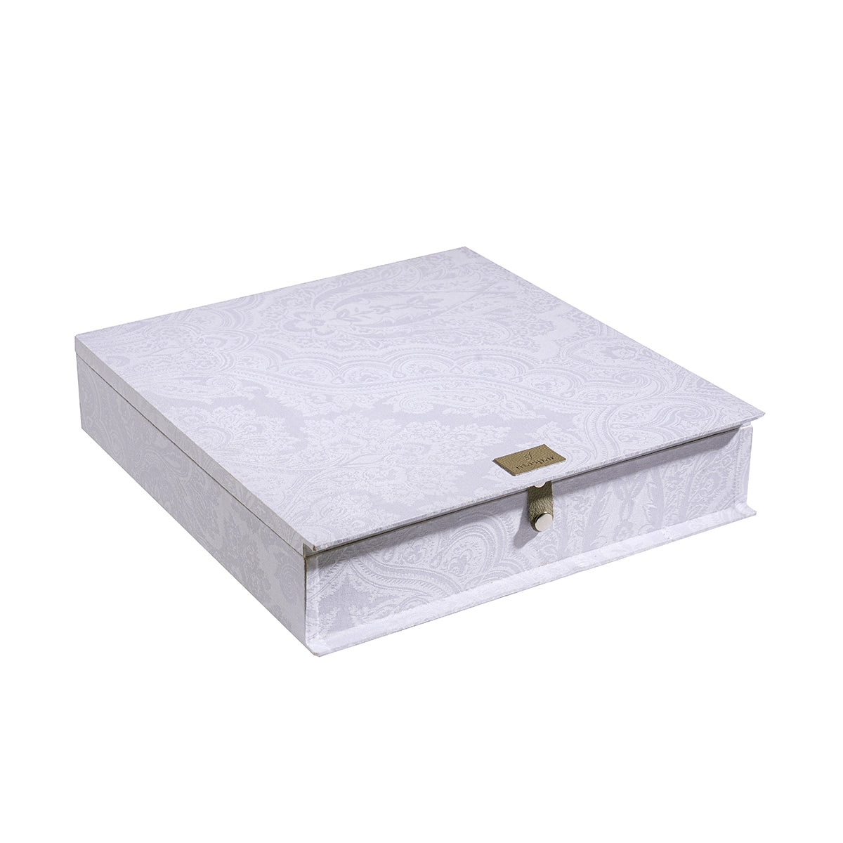 Evander Self Jacquard White Bed Sheet with Pillow Case