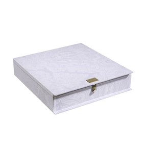 Evander Self Jacquard White Bed Sheet with Pillow Case