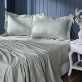 Isadora Self Jacquard Blue Bed Sheet with Pillow Case