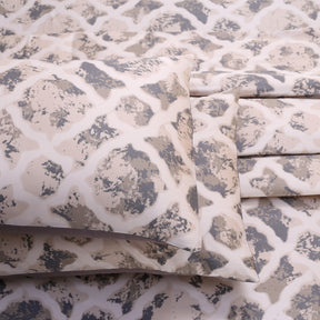 Nouveau Tradition Form Replay 100%Cotton Printed Neutral Bed Sheet Set