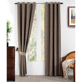 Bliss Check Jaccard 2PC Beige Curtain Set