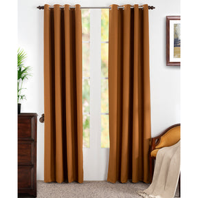 Husk Float Textured 2PC Gold Curtain Set