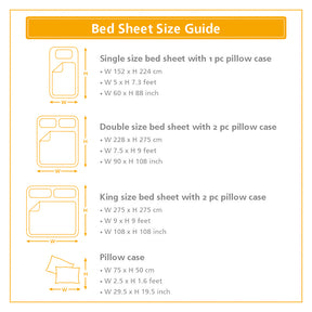 Royal Botanic 200TC Orental Grid 100% Cotton Bed Sheet With Pillow Case