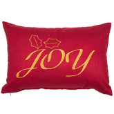 Joy 90%Cotton & 10%Lurex Embroidery Machine Red Cushion Cover