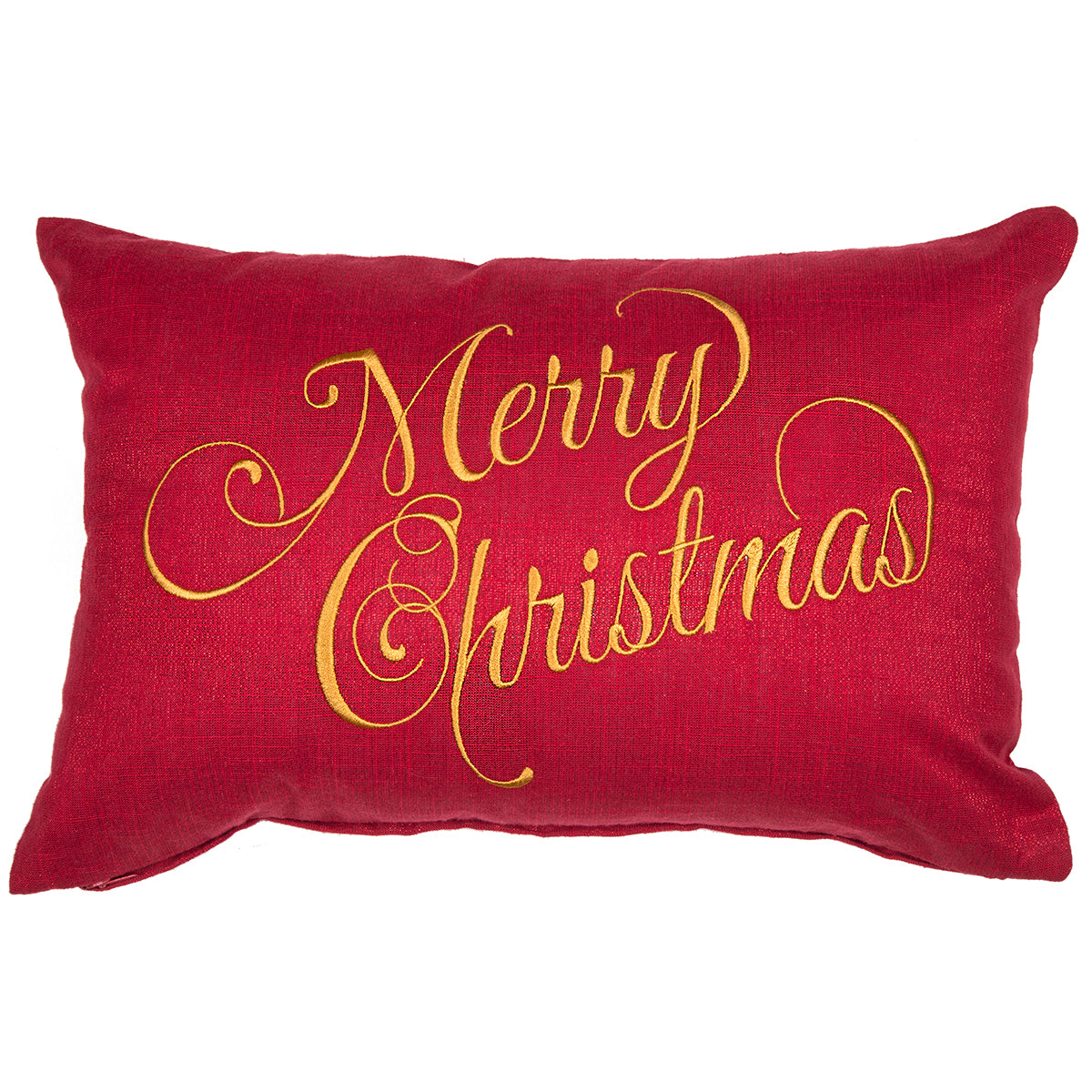 Merry Christmas 90%Cotton & 10%Lurex Embroidery Machine Red Cushion Cover