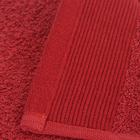 Colorart Embedded Stripe Lacquer Red Towel