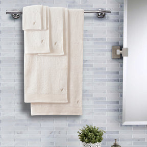 Colorart Embedded Stripe Cream Towel