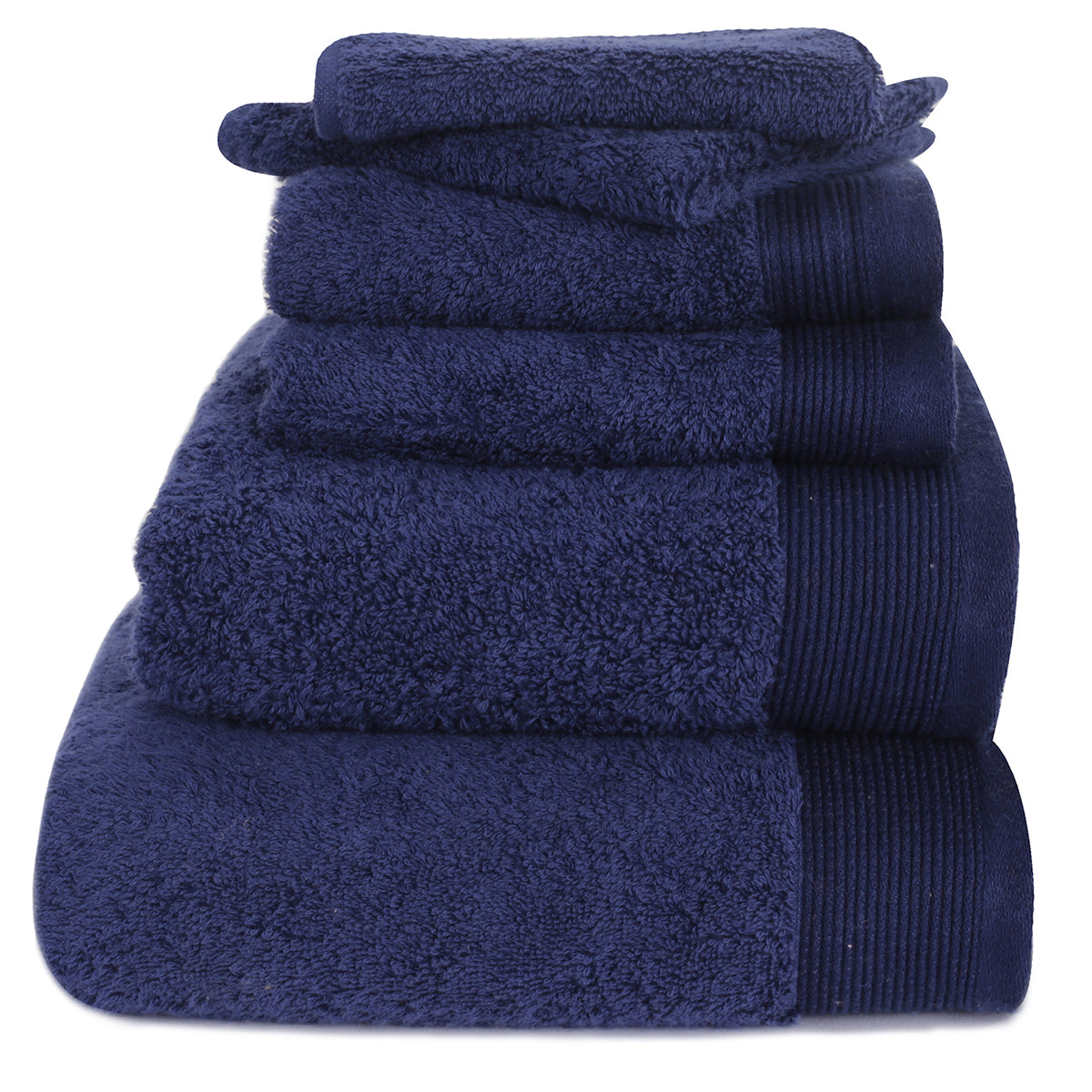 Colorart Embedded Stripe Navy Towel