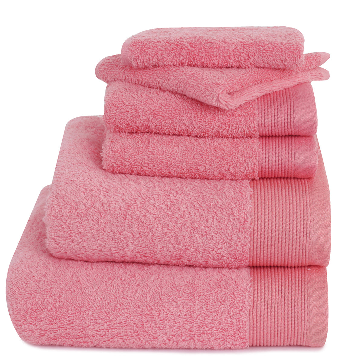 Colorart Embedded Stripe Salmon Pink Towel