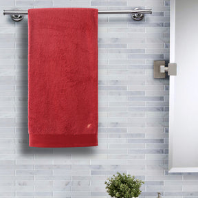 Colorart Embedded Stripe Lacquer Red Towel