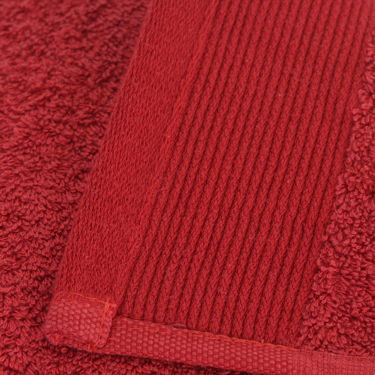 Colorart Embedded Stripe Lacquer Red Towel