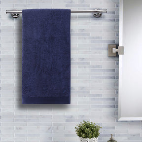 Colorart Embedded Stripe Navy Towel