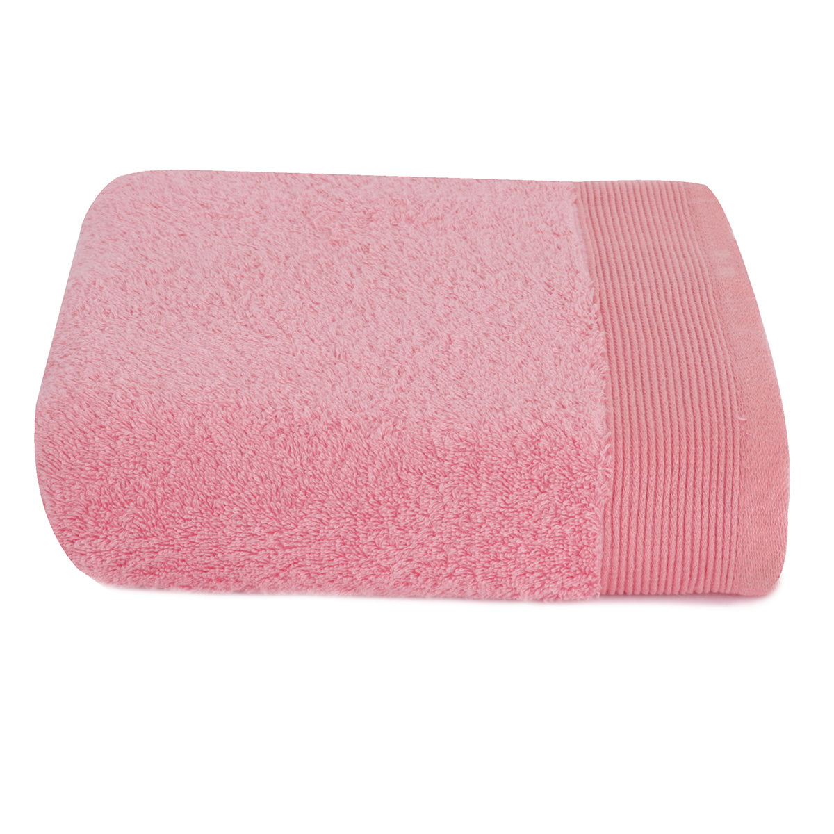 Colorart Embedded Stripe Salmon Pink Towel