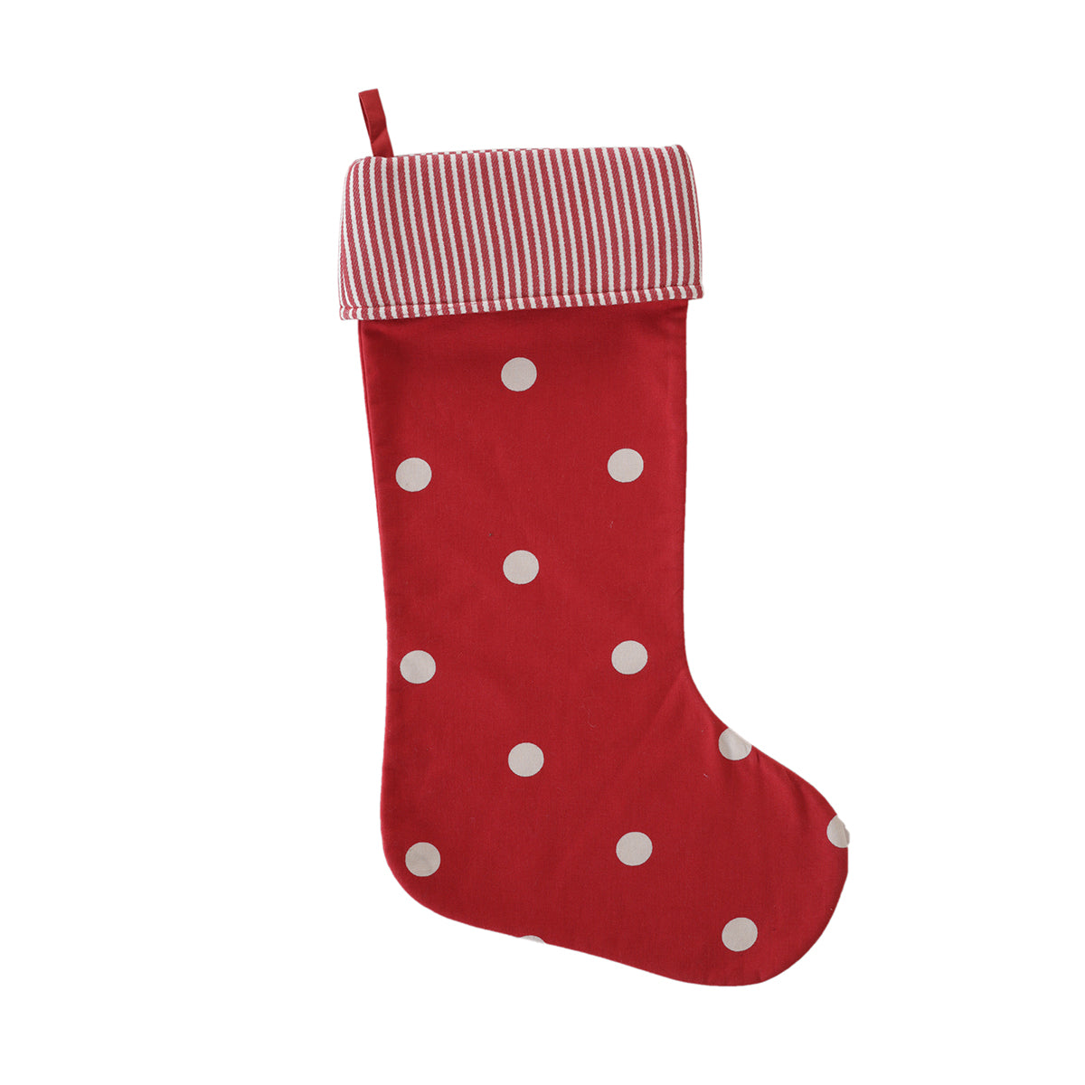 Polka Dot 100%Cotton Printed Red Stocking