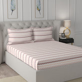 Florescence Livia Printed 100% Cotton Pink Bed Sheet