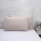 Eden Solid 100% Cotton Beige 2PC Pillow Case Set