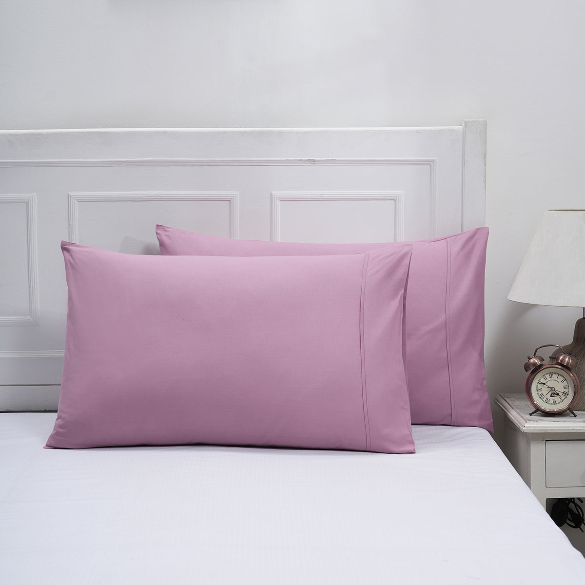 Eden Solid 100% Cotton Purple 2PC Pillow Case Set