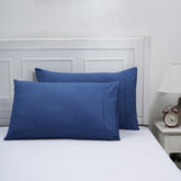 Eden Solid 100% Cotton Blue 2PC Pillow Case Set