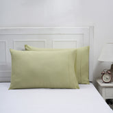 Eden Solid 100% Cotton Green 2PC Pillow Case Set