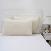 Blaize 100% Cotton Solid Weave Beige Pillow Sham Set