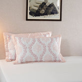 Tranquil Essence Lawn Leaflet Quilted Peach 2 PC Pillow Sham Set